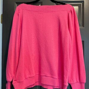 Ann Taylor Loft Boat-neck Sweater in Hot Pink